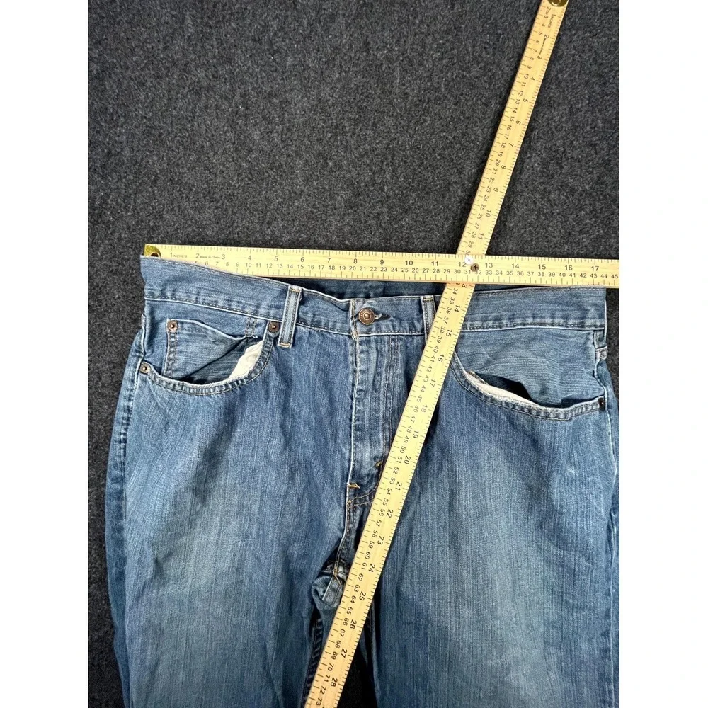 Y2K‎ Levis 569 Loose Straight Jeans Mens 34x32 Blue Light Wash Distressed Pocket